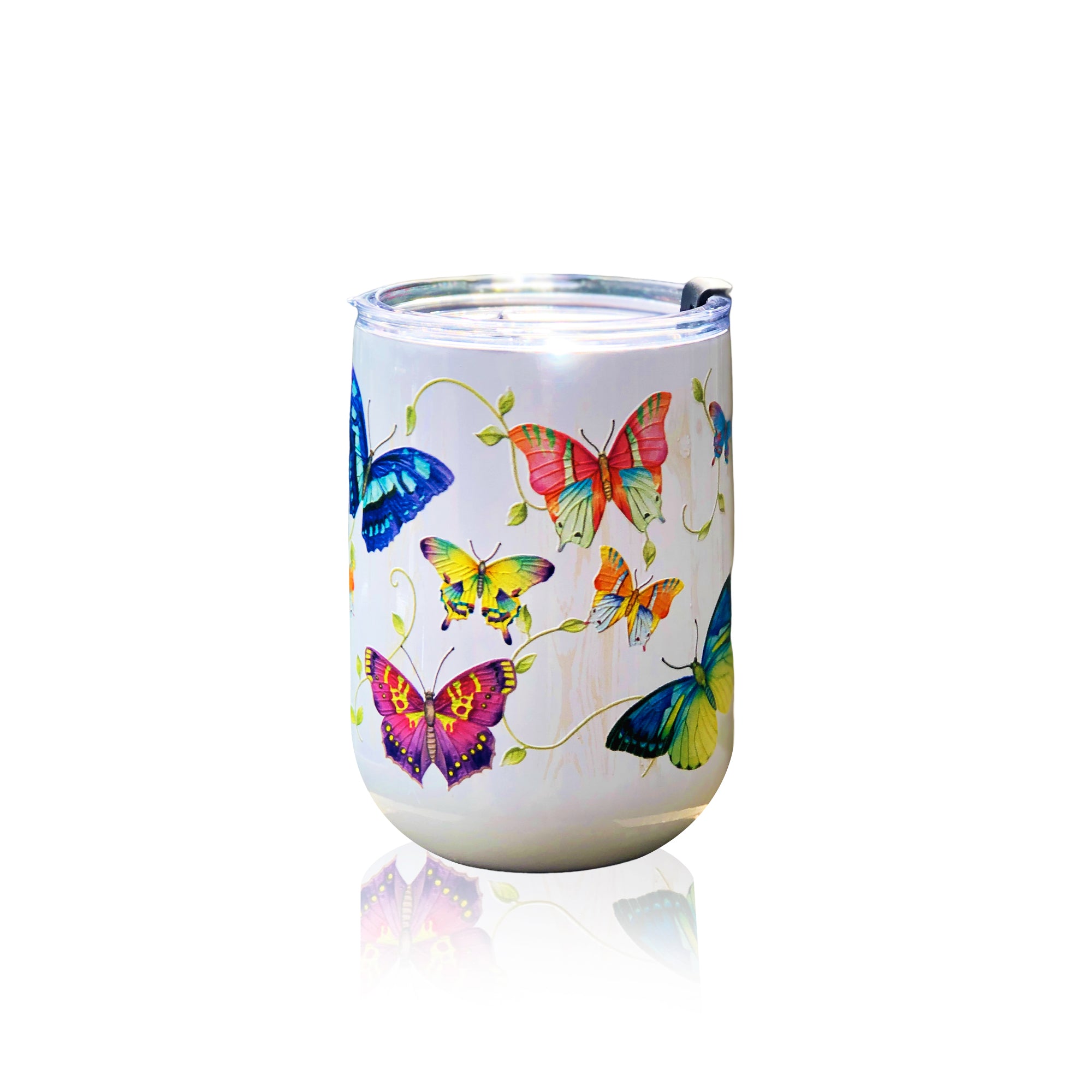 Butterflies 18 oz Curved Tumbler