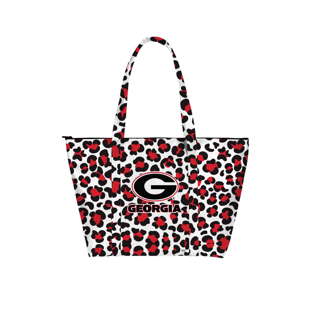 Georgia Bulldogs leopard weekender tote bag