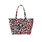 Georgia Bulldogs leopard weekender tote bag