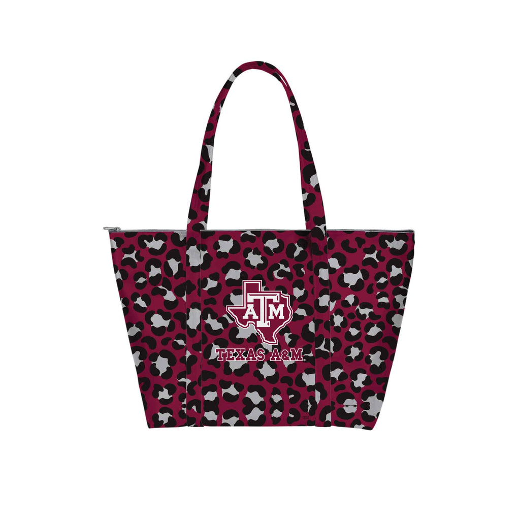Texas A&M Aggies leopard weekender tote bag