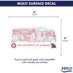 Alabama Crimson Tide Campus Line Art Decal 4" x 6"