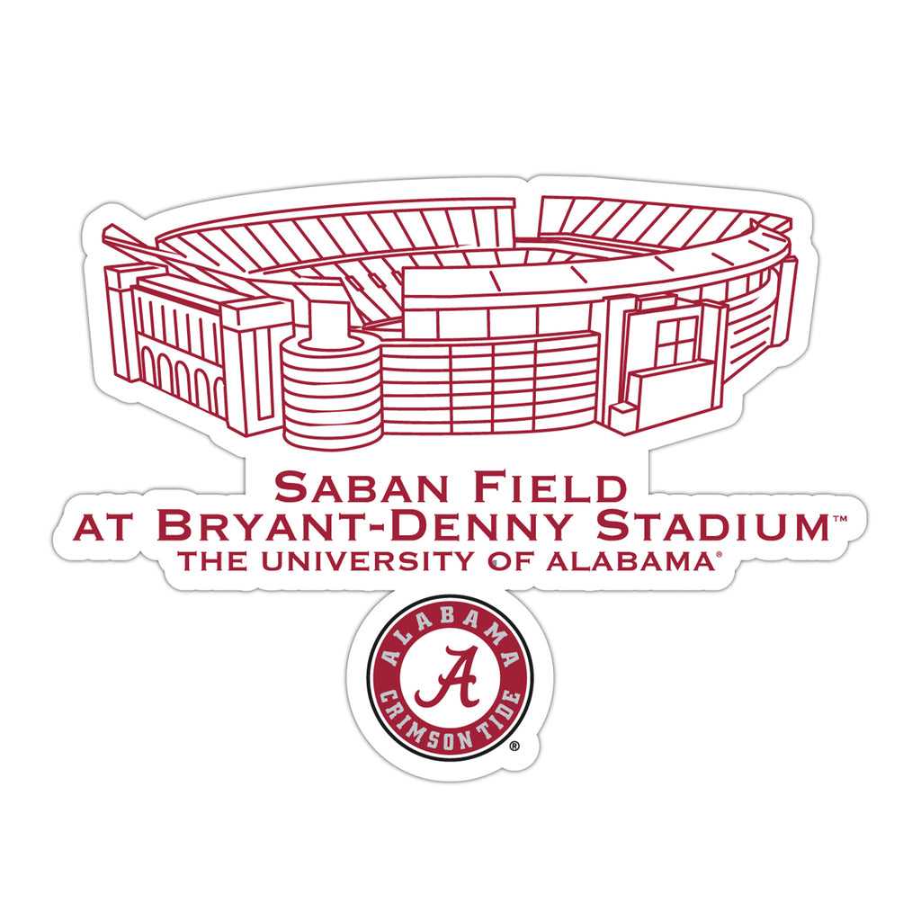 Alabama Crimson Tide Stadium Line Art Decal 4" x 6"