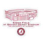 Alabama Crimson Tide Stadium Line Art Decal 4" x 6"