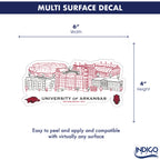 Arkansas Razorbacks Campus Line Art Decal 4" x 6"