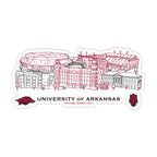 Arkansas Razorbacks Campus Line Art Decal 4" x 6"