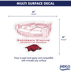 Arkansas Razorbacks Stadium Line Art Decal 4" x 6"
