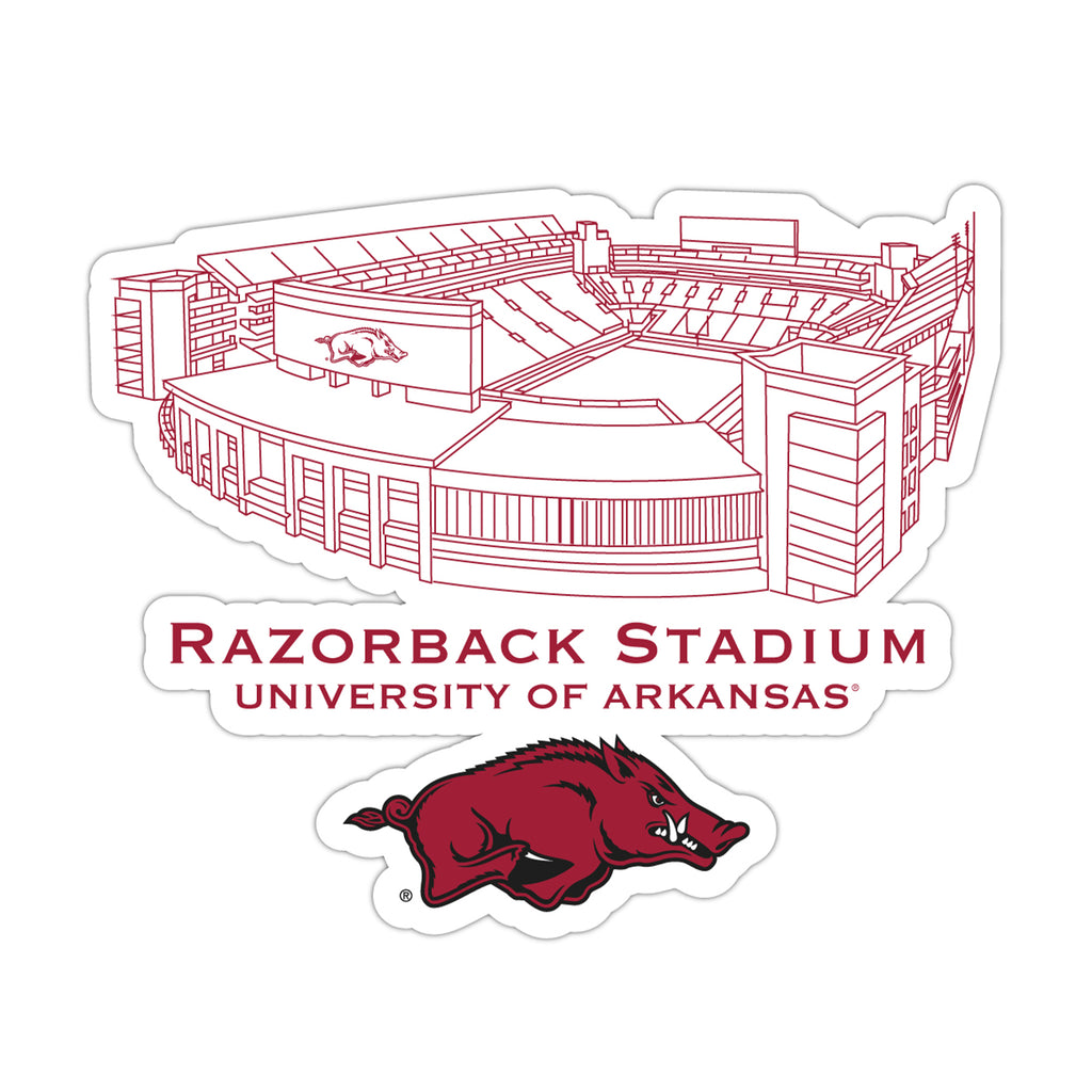 Arkansas Razorbacks Stadium Line Art Decal 4" x 6"