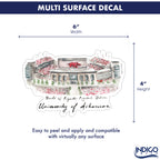 Arkansas Razorbacks Stadium Decal by Laura Wilcox 4" x 6"