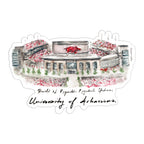 Arkansas Razorbacks Stadium Decal by Laura Wilcox 4" x 6"