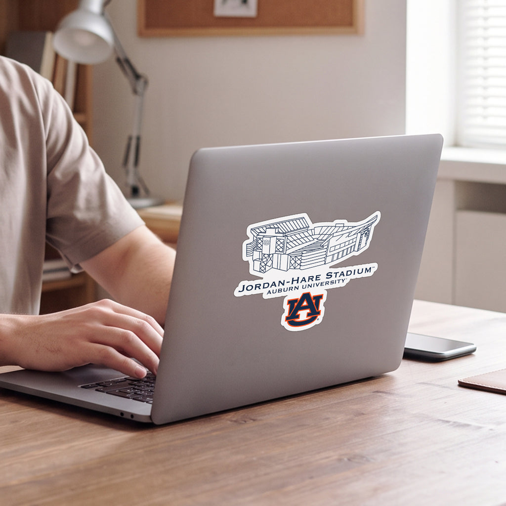 Auburn Tigers Stadium Line Art Decal 4" x 6"