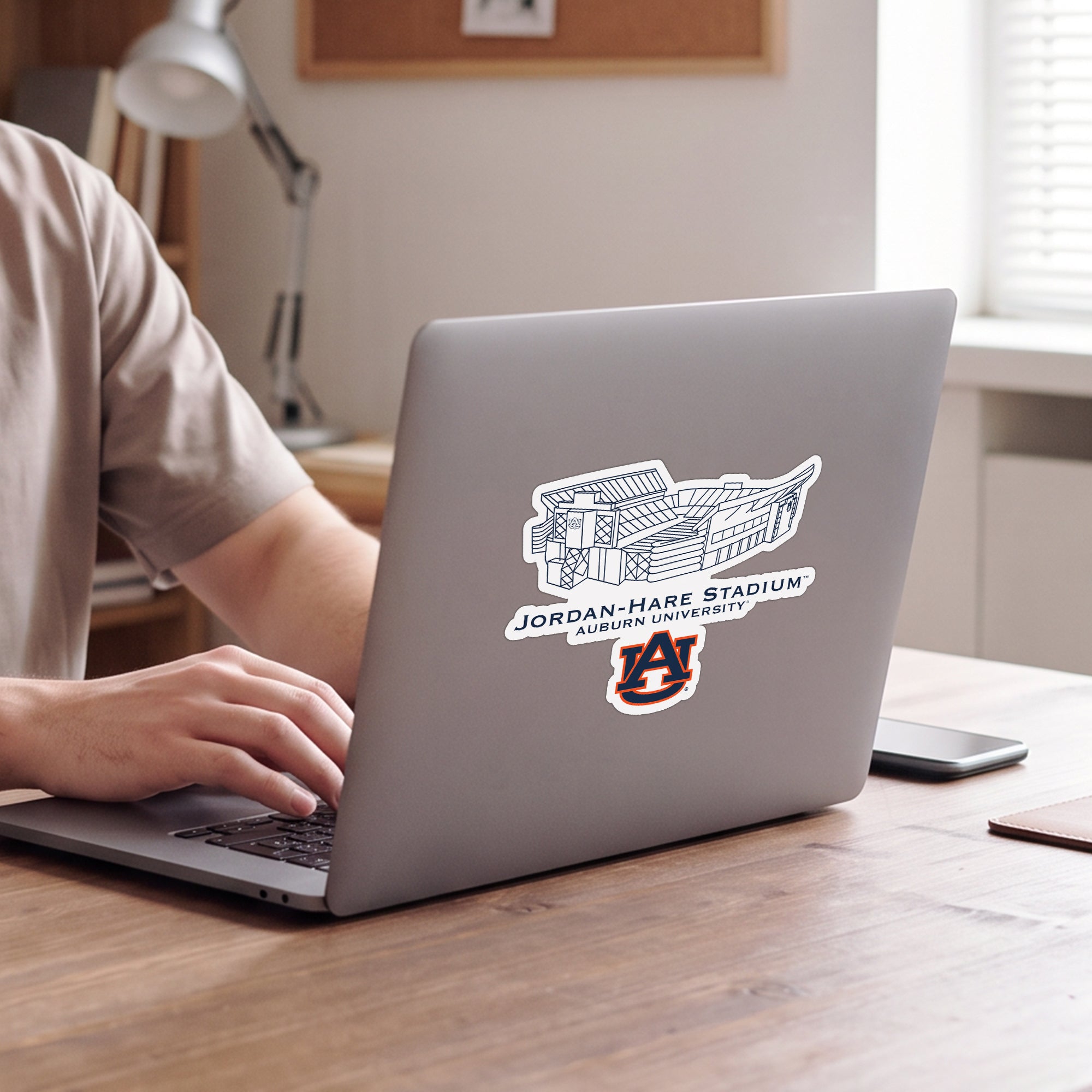 Auburn Tigers Stadium Line Art Decal 4" x 6"