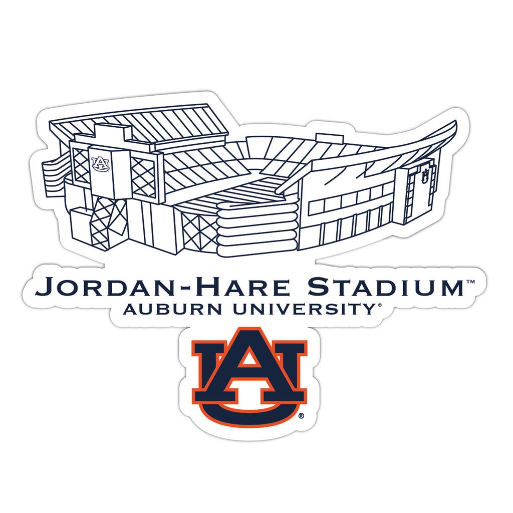 Auburn Tigers Stadium Line Art Decal 4" x 6"