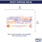 Clemson Tigers Campus Line Art Decal 4" x 6"