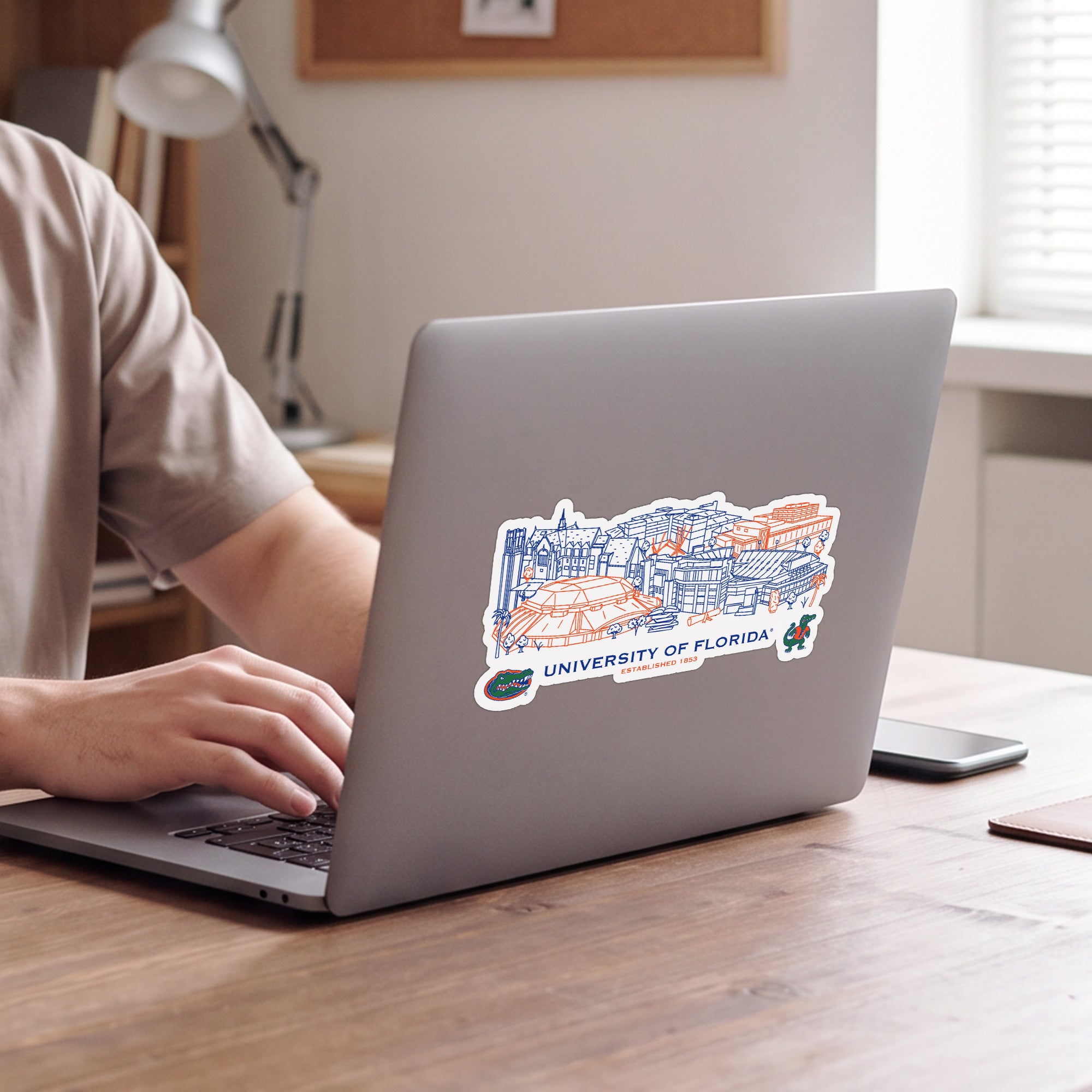 Florida Gators Campus Line Art Decal 4" x 6"