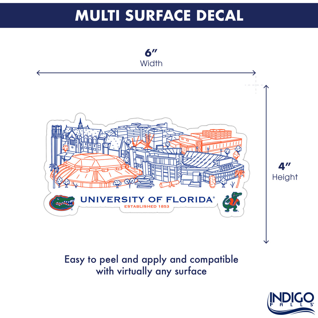 Florida Gators Campus Line Art Decal 4" x 6"