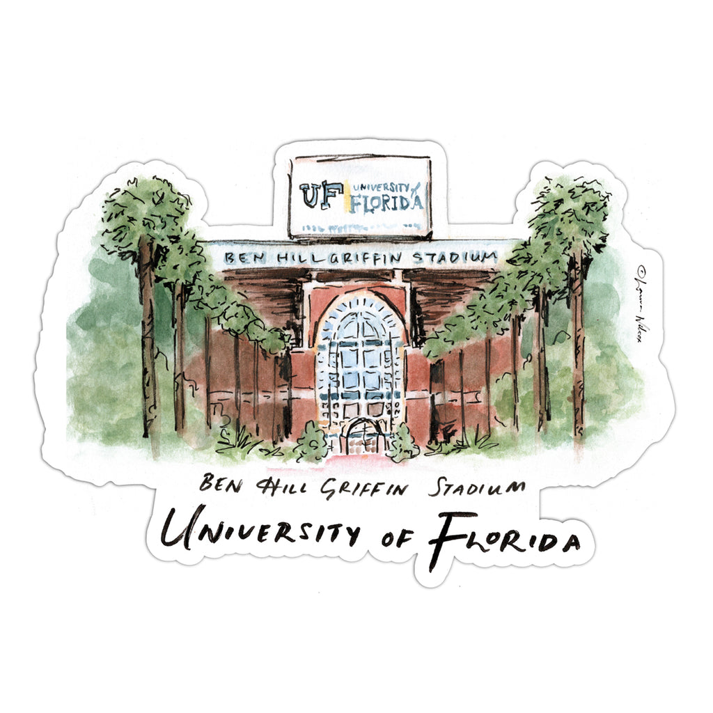 Florida Gators Stadium Decal by Laura Wilcox 4" x 6"