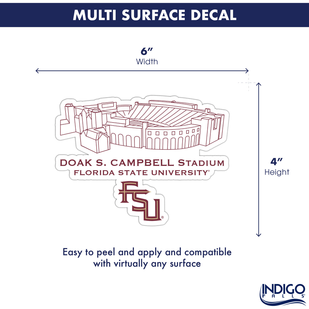 Florida State Seminoles Stadium Line Art Decal 4" x 6"