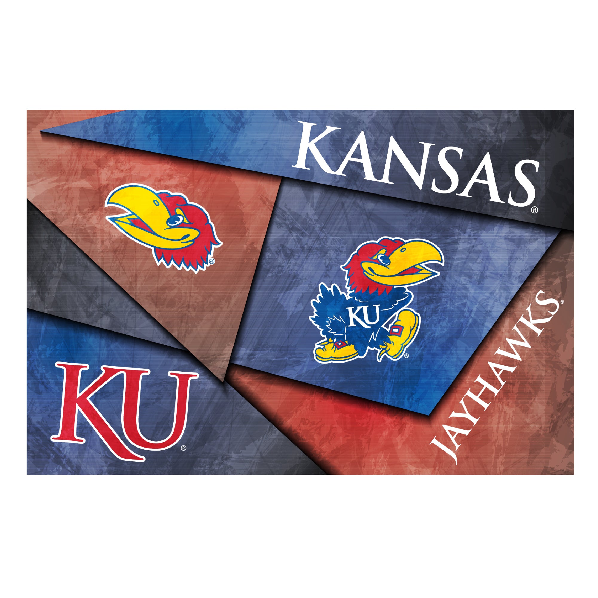 Kansas Jayhawks Mosaic Poster 12" x 18"