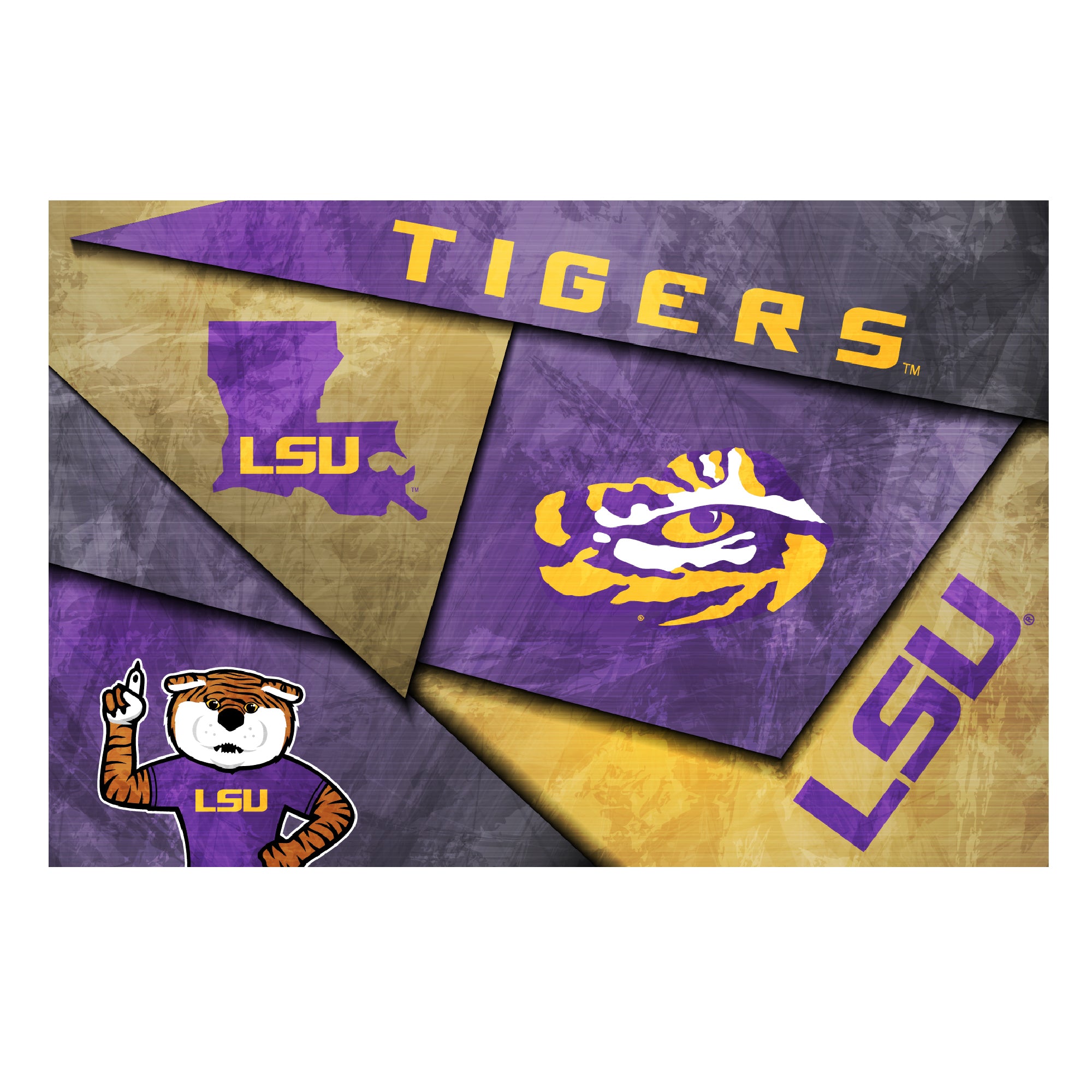 LSU Tigers Mosaic Poster 12" x 18"