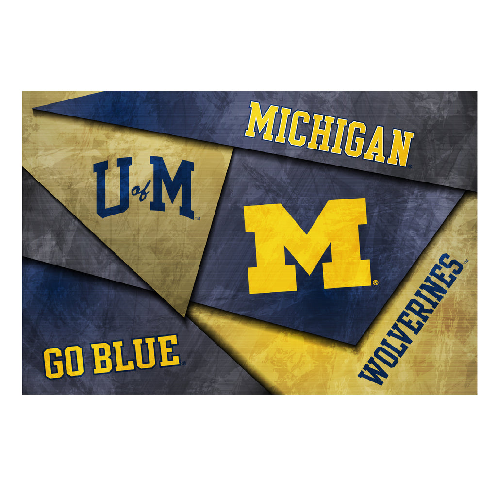 Michigan Wolverines Mosaic Poster 16" x 24"