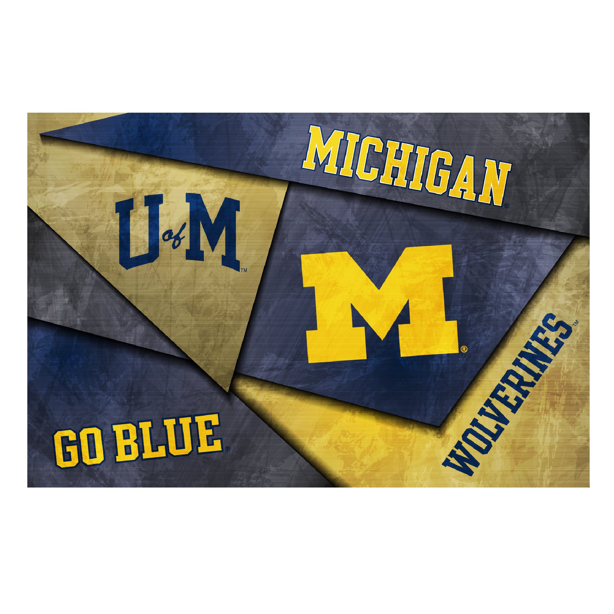 Michigan Wolverines Mosaic Poster 12" x 18"