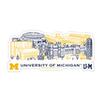 Michigan Wolverines Campus Line Art Decal 4" x 6"