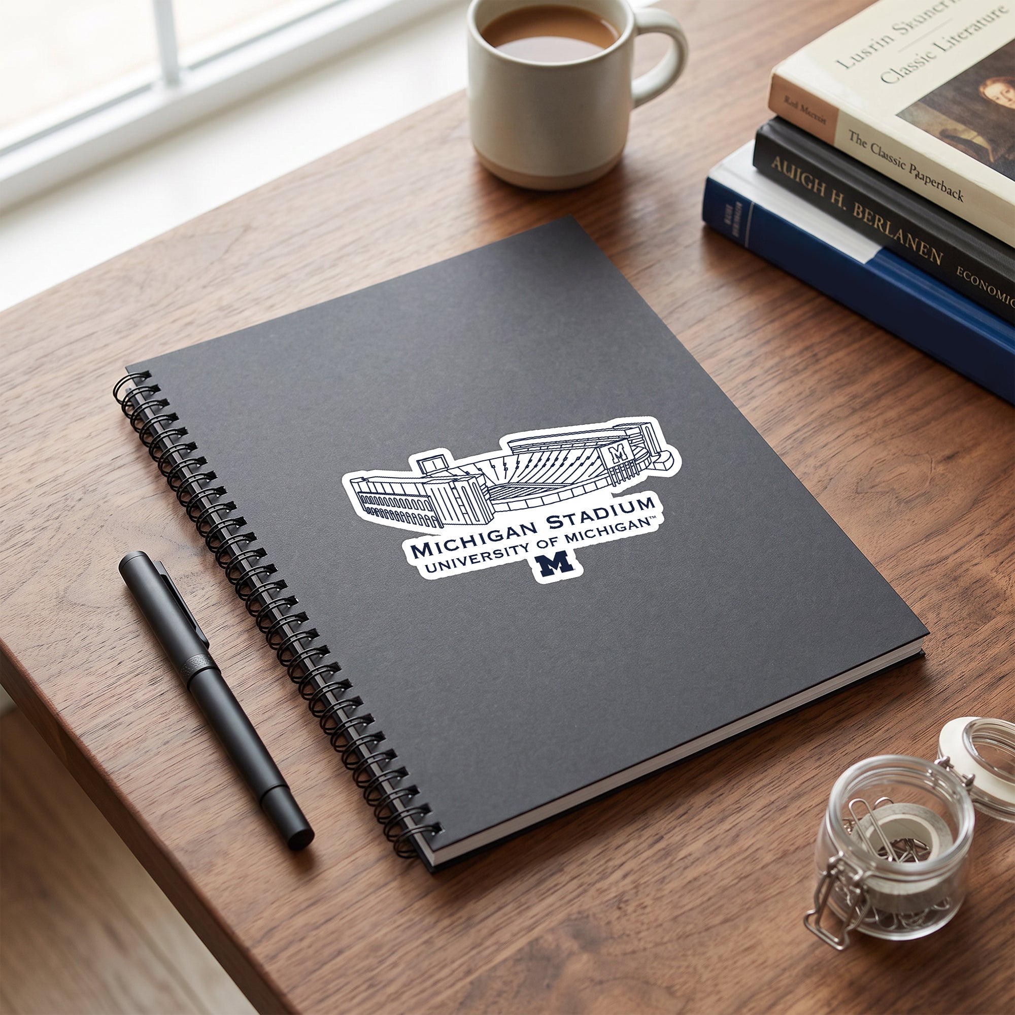 Michigan Wolverines Stadium Line Art Decal 4" x 6"