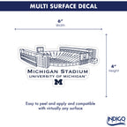 Michigan Wolverines Stadium Line Art Decal 4" x 6"