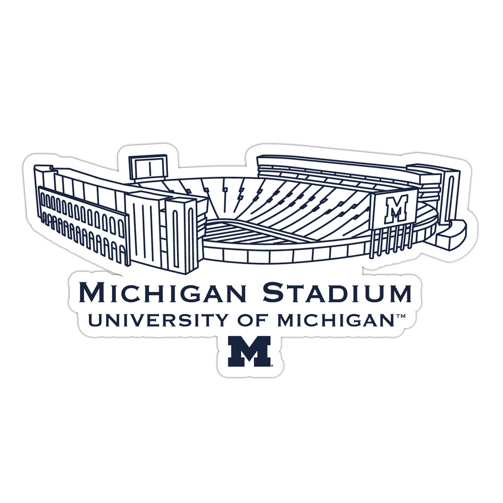 Michigan Wolverines Stadium Line Art Decal 4" x 6"