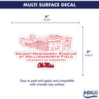 Ole Miss Rebels Stadium Line Art Decal 4" x 6"
