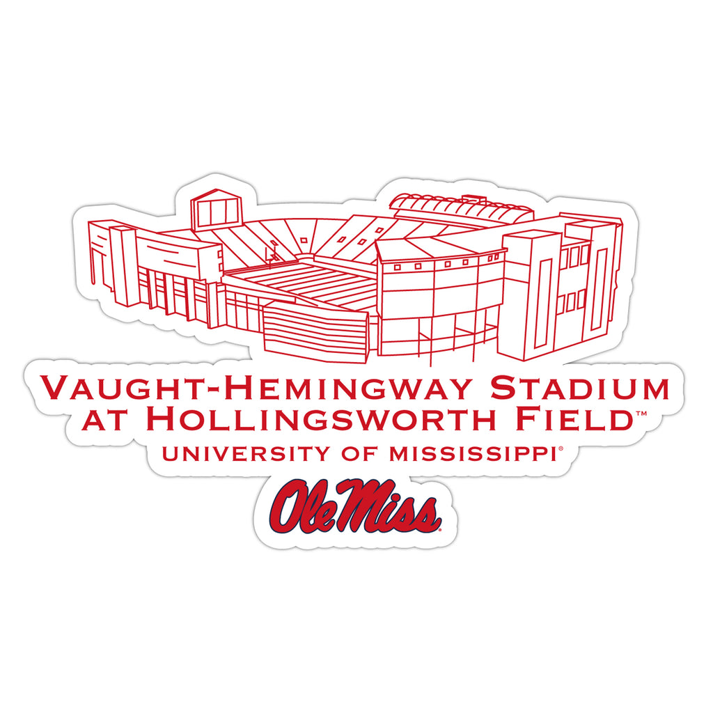 Ole Miss Rebels Stadium Line Art Decal 4" x 6"