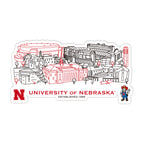 Nebraska Cornhuskers Campus Line Art Decal 4" x 6"