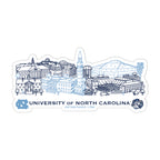 North Carolina Tar Heels Campus Line Art Decal 4" x 6"
