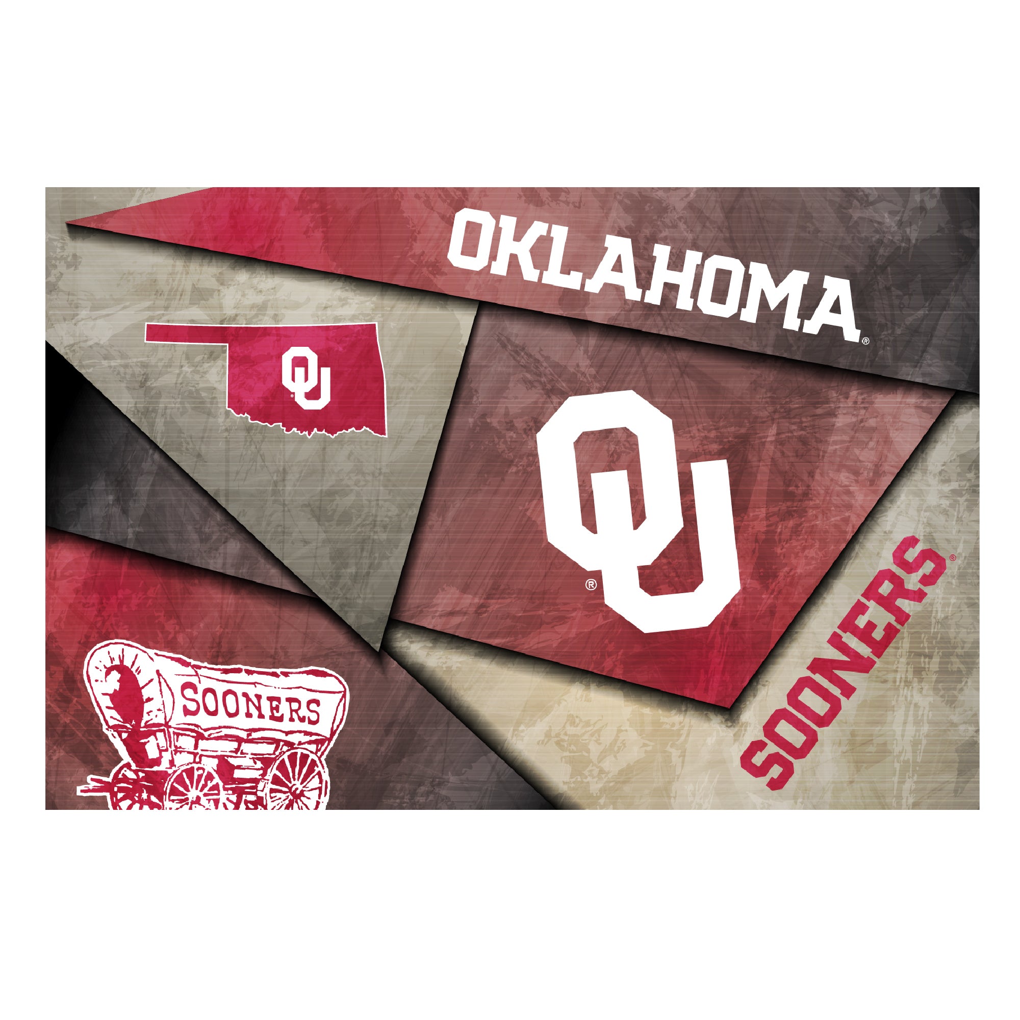 Oklahoma Sooners Mosaic Poster 12" x 18"