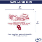 Oklahoma Sooners Stadium Line Art Decal 4" x 6"
