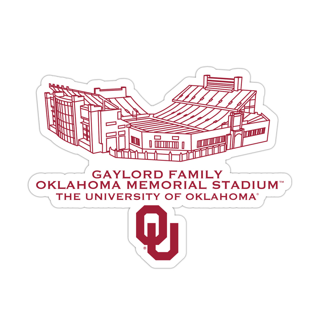 Oklahoma Sooners Stadium Line Art Decal 4" x 6"