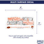 Oklahoma State Cowboys Campus Line Art Decal 4" x 6"