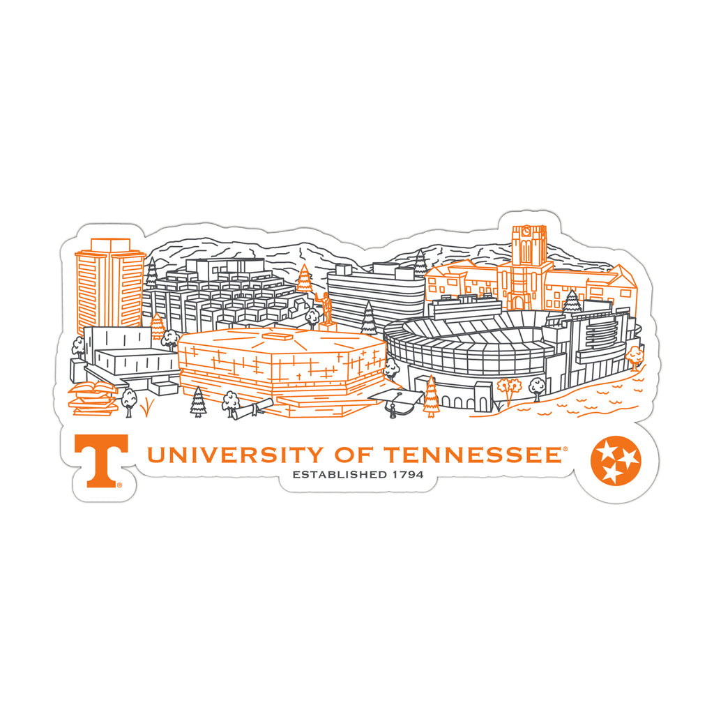 Tennessee Volunteers Campus Line Art Decal 4" x 6"