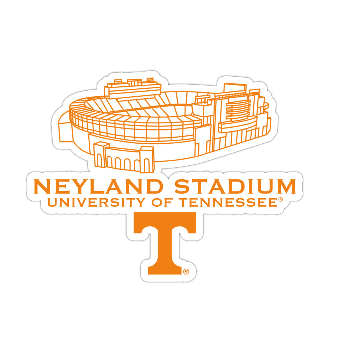 Tennessee Volunteers Stadium Line Art Decal 4" x 6"