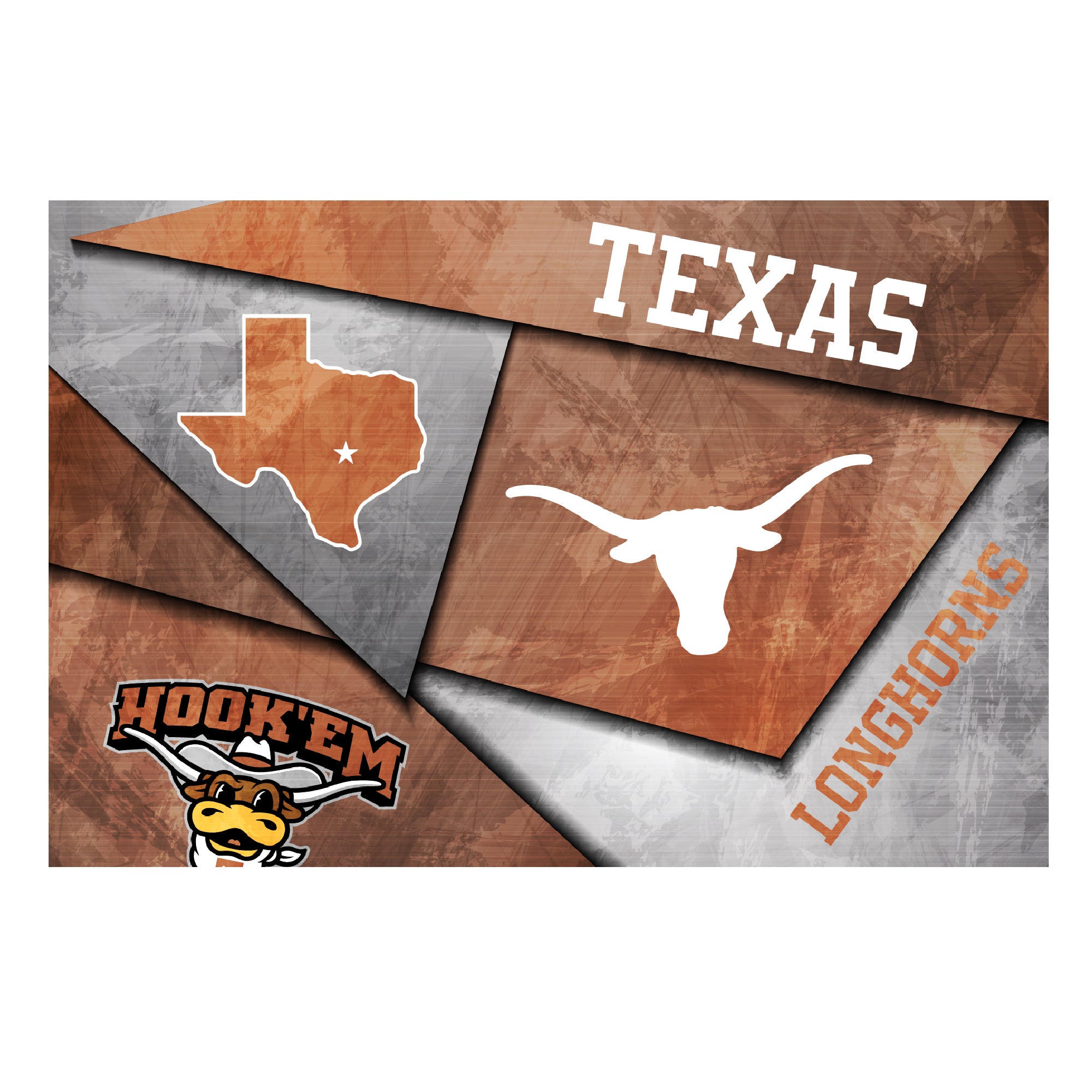 Texas Longhorns Mosaic Poster 12" x 18"