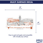 Texas Longhorns Campus Line Art Decal 4" x 6"