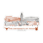 Texas Longhorns Campus Line Art Decal 4" x 6"