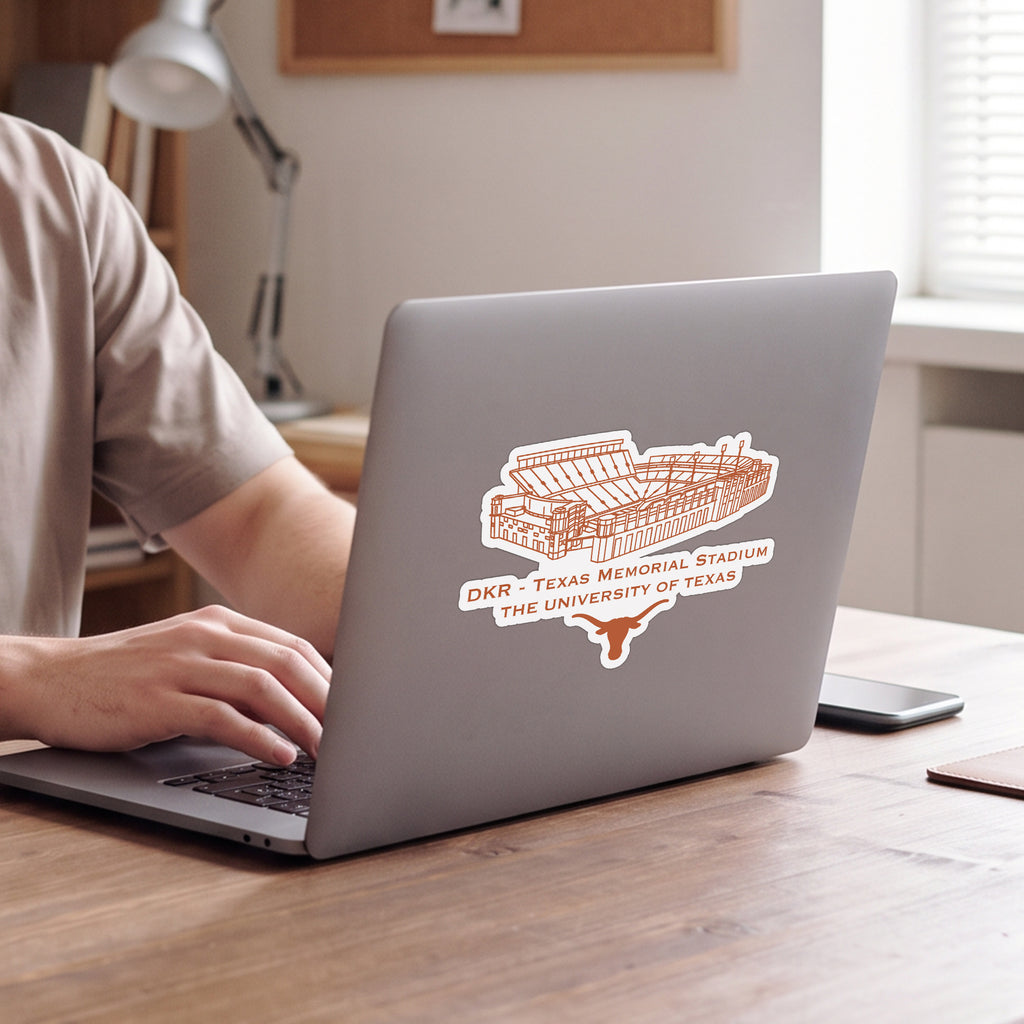Texas Longhorns Stadium Line Art Decal 4" x 6"