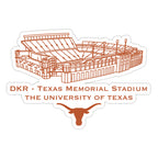 Texas Longhorns Stadium Line Art Decal 4" x 6"
