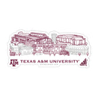 Texas A&M Aggies Campus Line Art Decal 4" x 6"