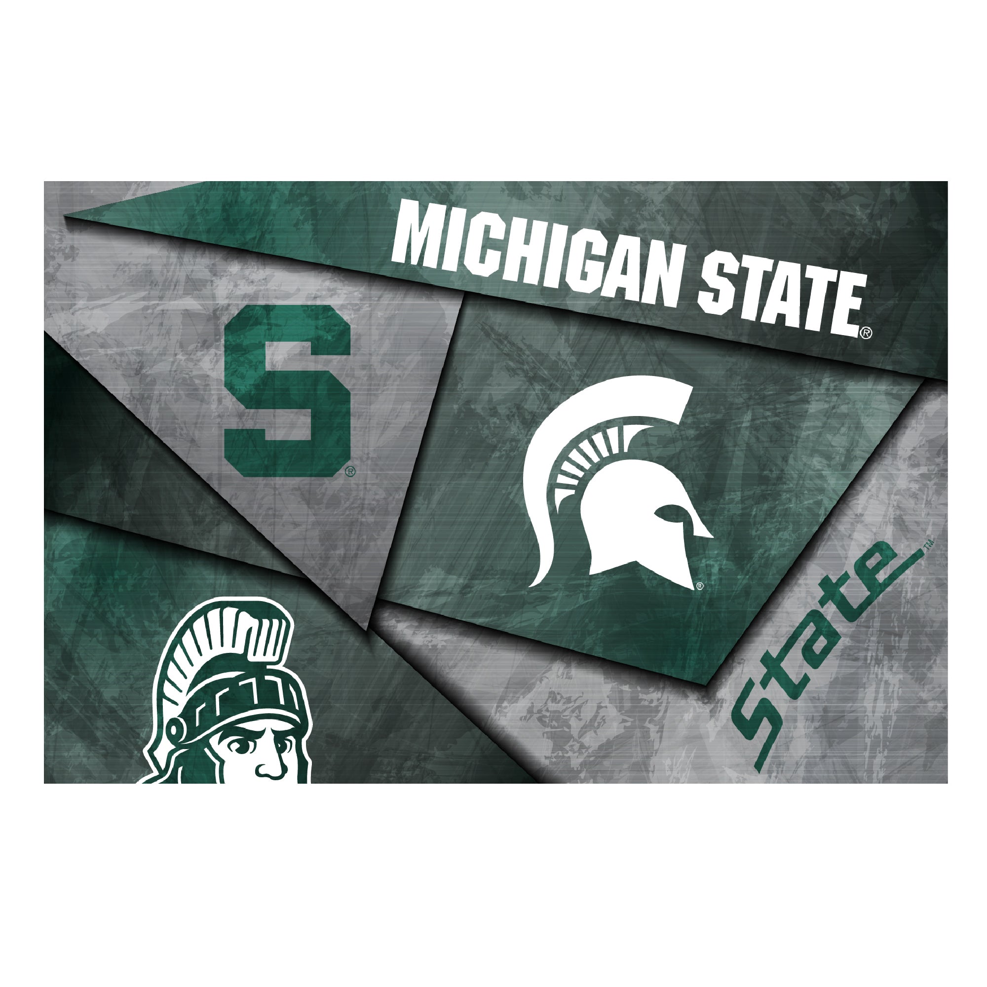 Michigan State Spartans Mosaic Poster 12" x 18"