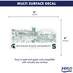 Michigan State Spartans Campus Line Art Decal 4" x 6"