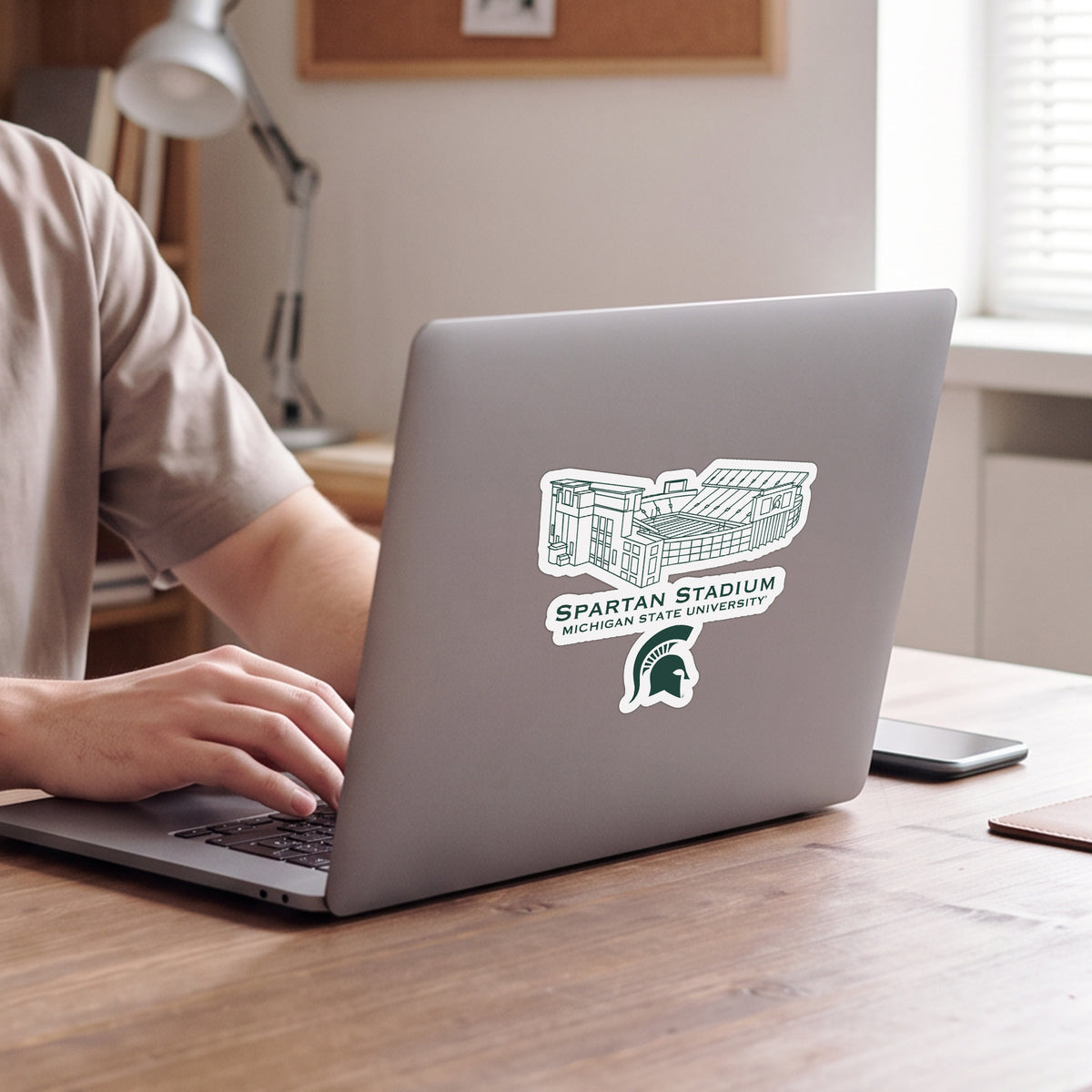 Michigan State Spartans Stadium Line Art Decal 4" x 6"