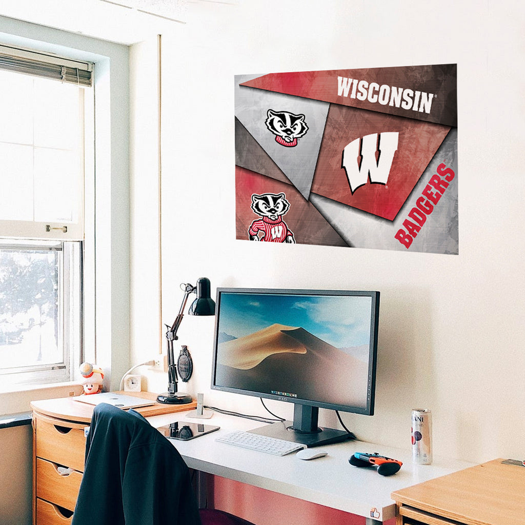 Wisconsin Badgers Mosaic Poster 12" x 18"