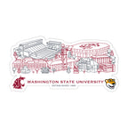 Washington State Cougars Campus Line Art Decal 4" x 6"